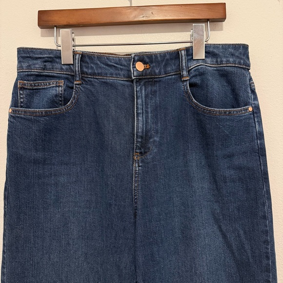 Talbots Trouser Jean Wide Leg High Waist Medium Wash Stretch Size 10 - Picture 4 of 9